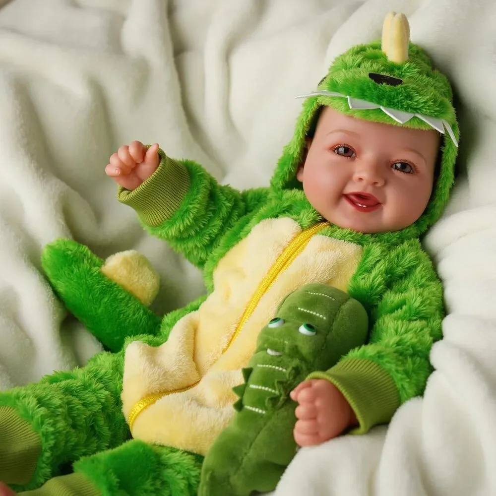 15inch Large Green Realistic Cute Soft Body Baby Doll With Accessories